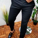 Pantalón elegante de hombre, corte Slim Fit, negro - PN20