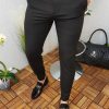 Pantaloni eleganti de barbati, Slim Fit, negri, conici - PN250