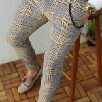 Pantalon pour homme, coupe slim, fuselée, à rayures noires et jaunes - PN218