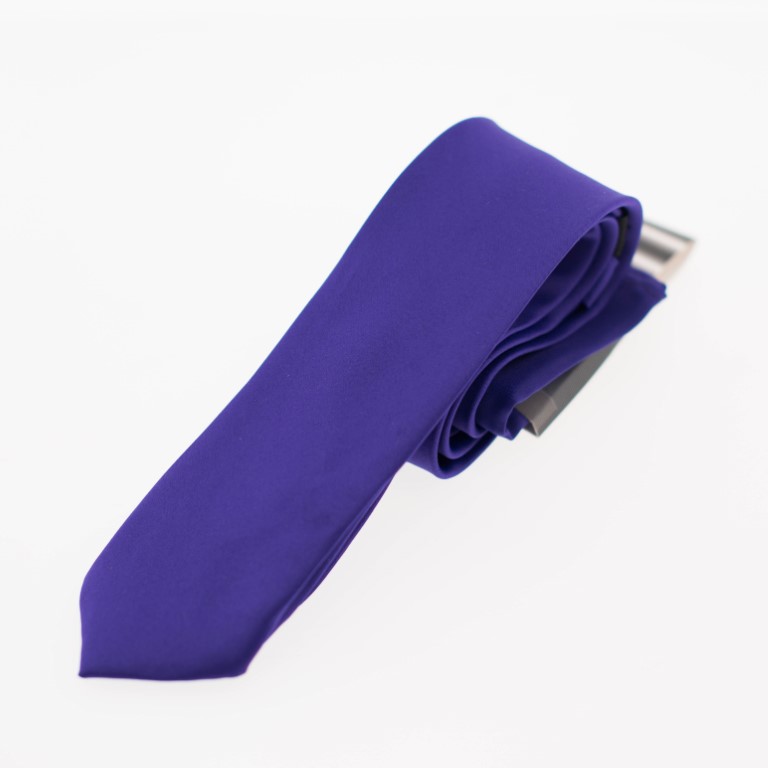 Cravata mov/albastrui satinata de barbati - CV226