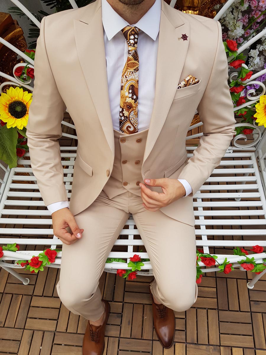 Costume barbati albastre slim fit in carouri Reginald 2 nasturi