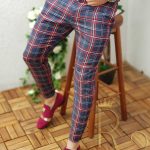 Pantalon bleu in dungi Slim-Fit, conici , barbatesti - PN248