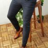 Pantaloni eleganti de barbati, Slim Fit, Bleumarin inchis, conici - PN230