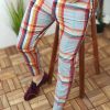 Pantaloni barbati, Slim Fit, in carouri, conici - PN261