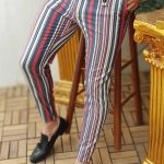 Men's Trousers, Slim Fit, Striped with Accessory, Tapered - PN321
