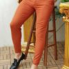 Pantaloni Slim Fit, caramizii, elastici, conici - PN338