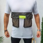 Men's long slim fit t-shirt, white with pockets Street Style code: TR59