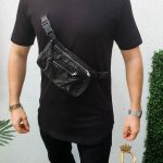 Tricou barbati slim fit lung, negru cu borseta Street Style  cod: TR52