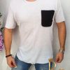 Tricou barbati alb cu fermoare laterale  Street Style  cod: TR47