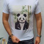 T-shirt homme slim fit blanc Panda  - TR82