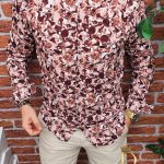 Men's slim fit tunic shirt with Summer Collection pattern - CM318