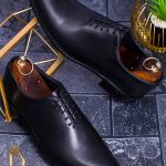 Pantofi de bărbați, din piele naturala, Negri, ONE CUT - P1206
