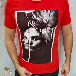 Tricou barbati slim fit rosu NEW COLLECTION- TR142