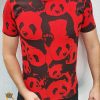 Tricou barbati slim fit ROSU PANDA - TR131