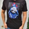 Tricou de barbati slim fit negru imprimeu Panda - TR152