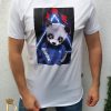 Tricou de barbati slim fit alb imprimeu Panda - TR151