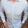 Camasa de barbati, Slim Fit, alba cu maneca lunga  - CM404