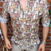 Cămașă de bărbați, cambrata, înflorată, Summer Collection  - CM384