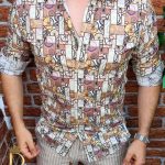 Men’s shirt, pleated, floral print, Summer Collection  - CM384