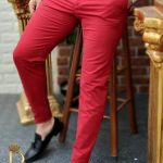 Men's trousers, bordeaux, graphit chinos model - PN455