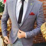 Men's blazer, Slim Fit, Textured grey, New Collection - SC334