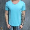 Tricou de barbati slim fit turcoaz cu guler rotung , larg - TR1004