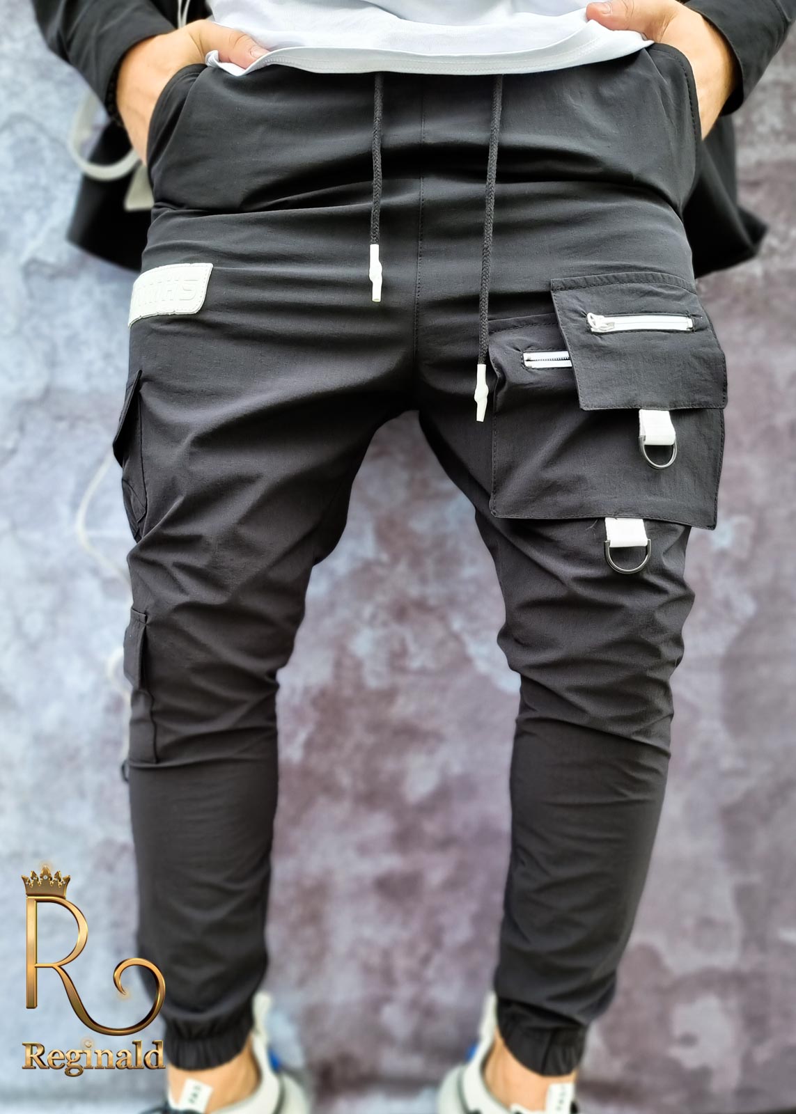 Camasa neagra+pantaloni de barbati, cu bretele, croiala slim - Reginald 2021 - GB107 - imagine 9