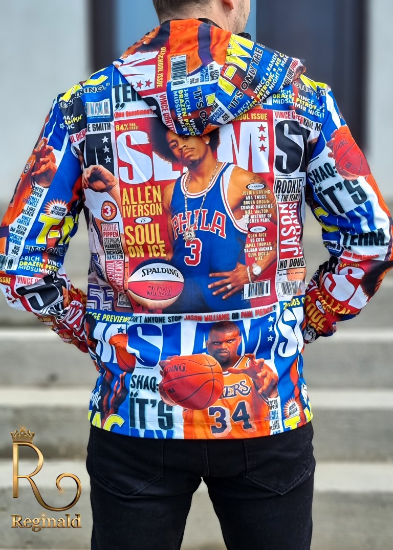 Jacheta de bărbați, Slim Fit, Basket Fans din fâș cu gluga, Colecția Primăvară - GC521
