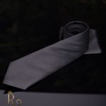 Cravate pour homme avec mouchoir intégré - couleur : noir - CV441