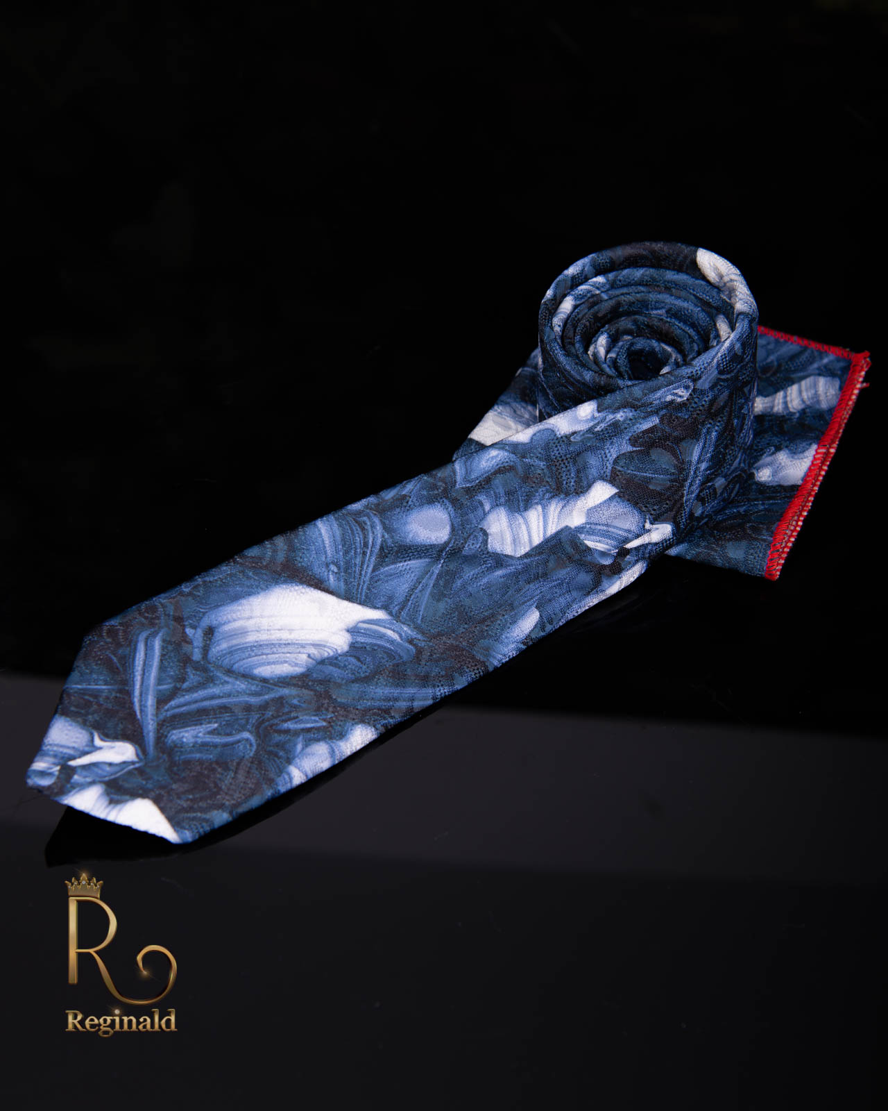 Cravata de barbati cu batista model floral - CV447