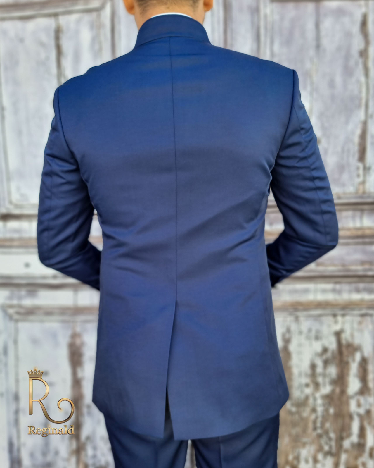 Costum de ceremonie albastru, Colectia 2021 ginere/mire, Sacou-Vesta-Pantalon-Cravata - C1761 - imagine 6