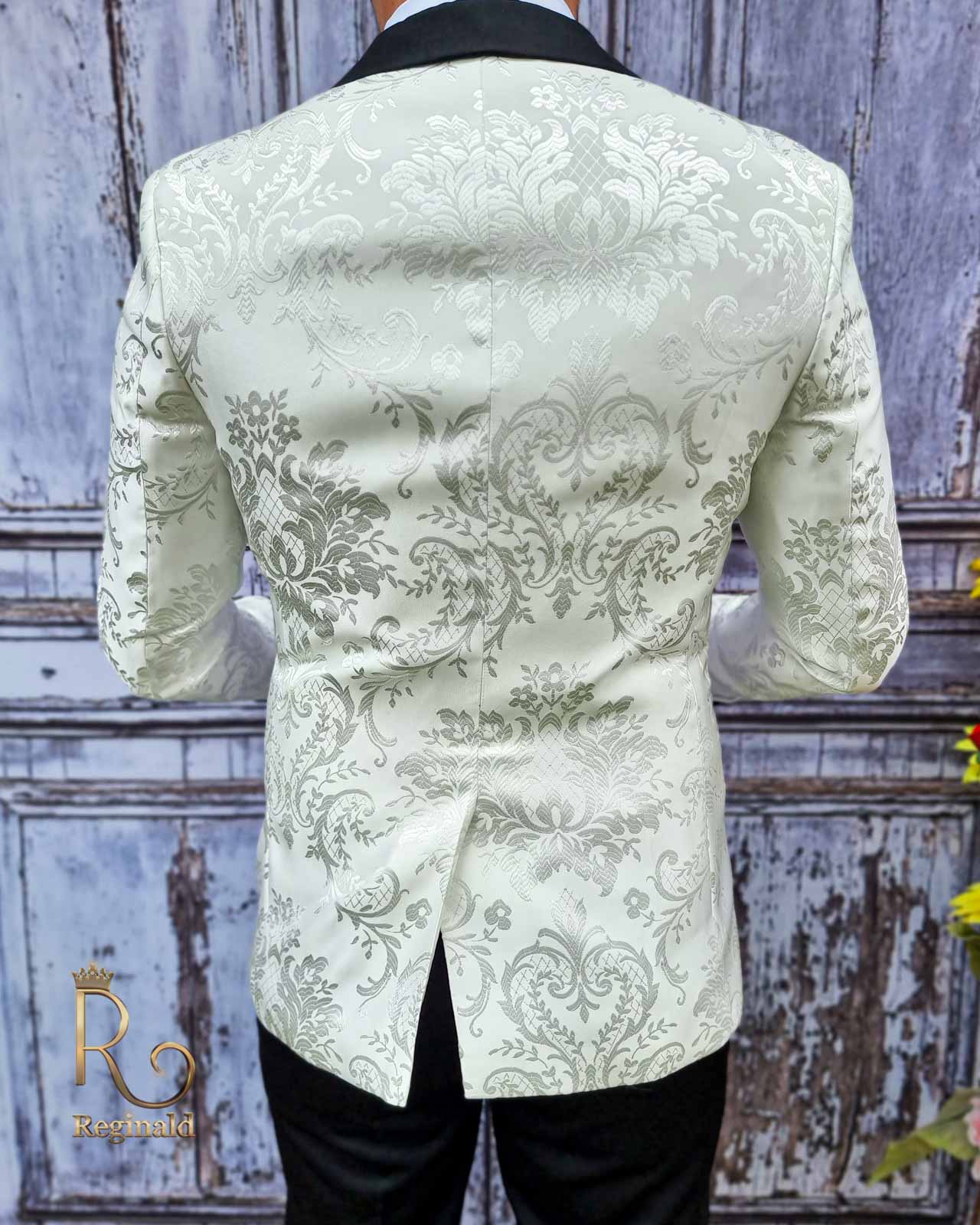 Gilet De Costume Homme élégant à Motif Floral - Coupe Ajustée Col V - Pour Mariage, Soirée, événement