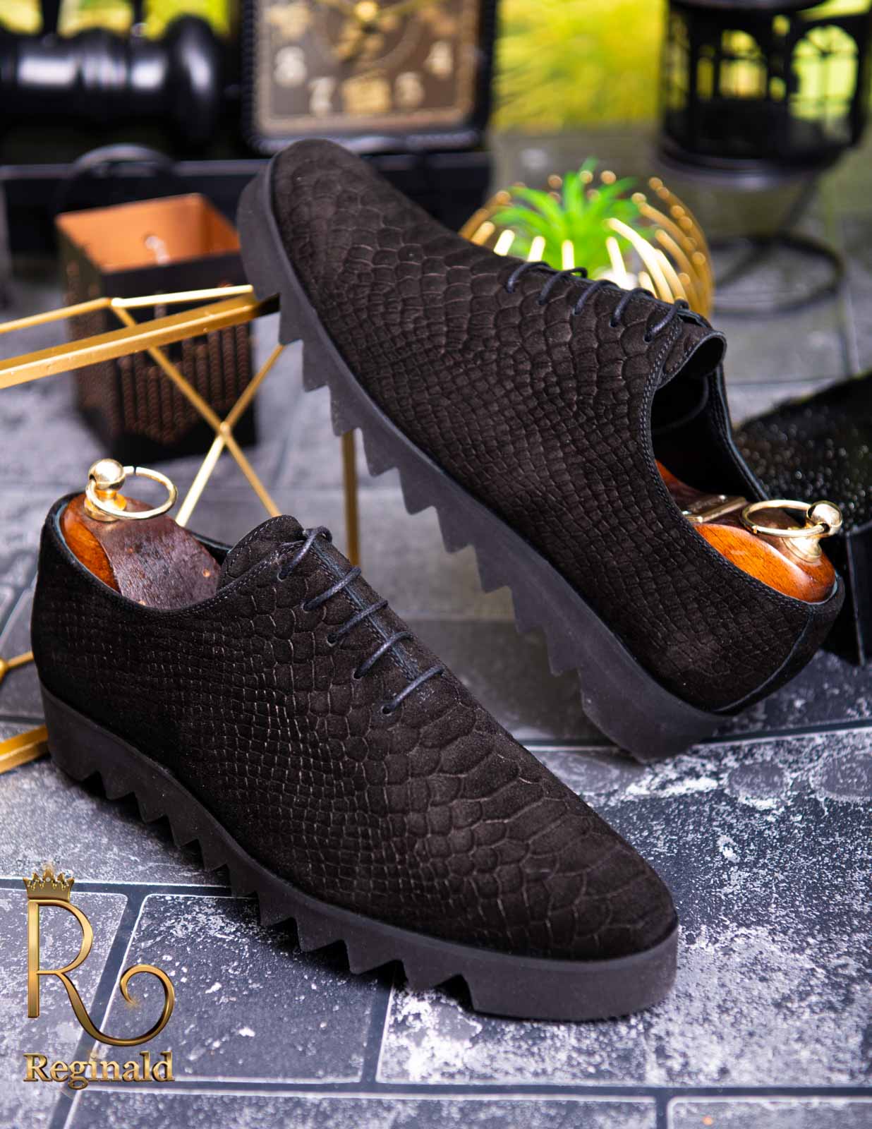 Pantofi de barbati, Smart Casual cu talpa inalta, piele naturala - P1227 - imagine 5