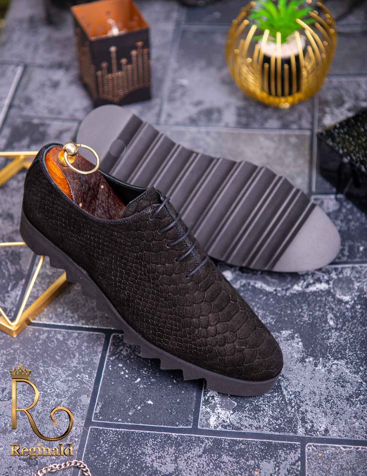 Pantofi de barbati, Smart Casual cu talpa inalta, piele naturala - P1227 - imagine 2