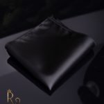 Black microfibre pocket square for jacket - BS91
