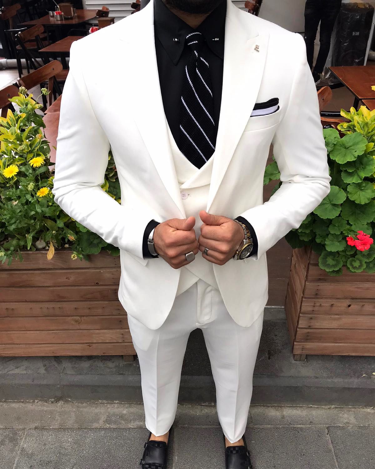 Denzel - Black/White 3 Piece Suit – Pal Joey