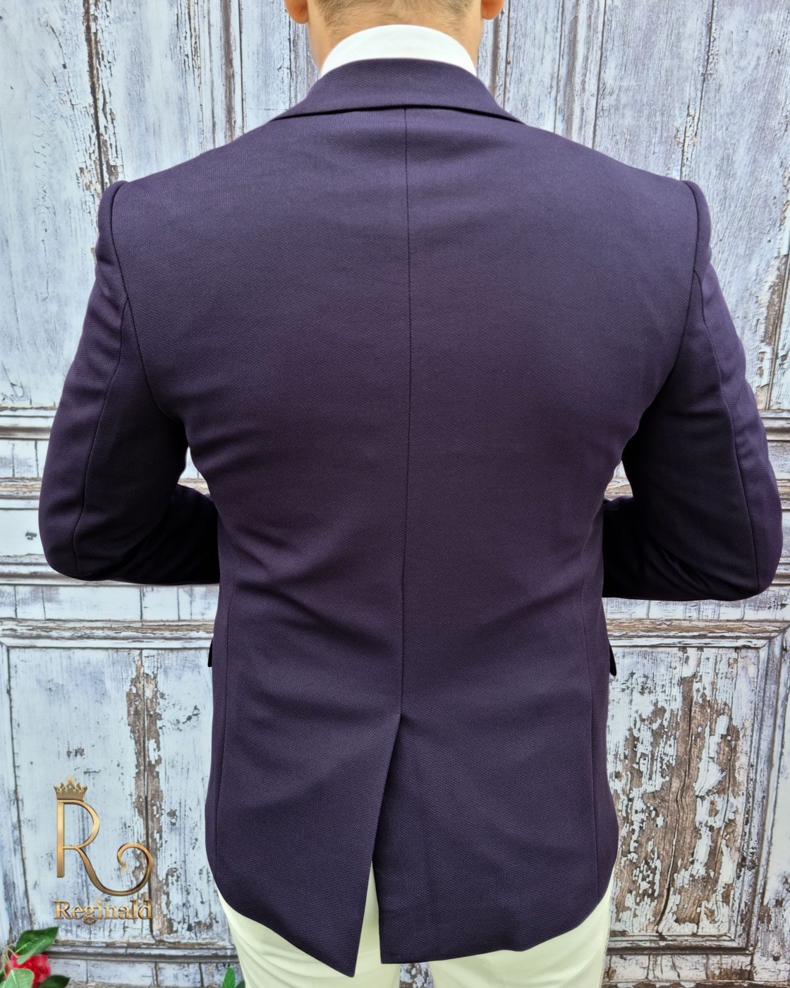 Sacou de barbati, Slim-Fit, mov inchis - SC408 - imagine 3