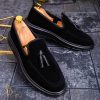 Mocasini casual de bărbați,  cu talpa înaltă neagra – AD269