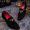 Mocasini / Loafers din catifea si piele cu ciucuri - P1222