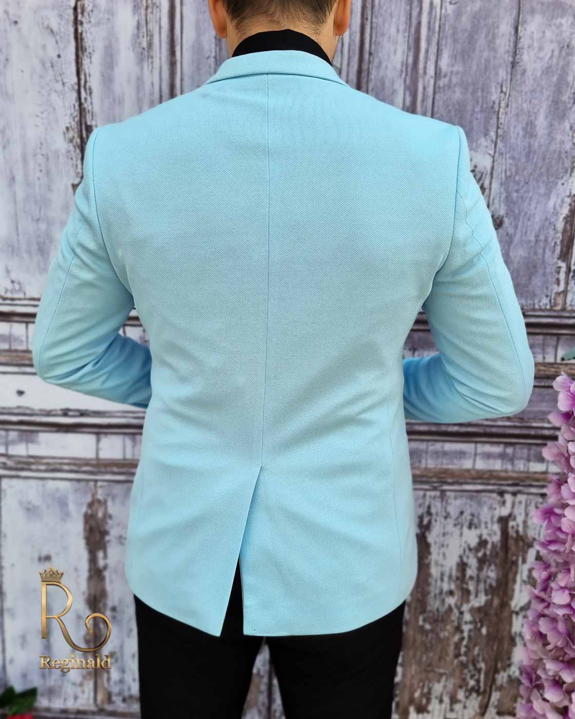 Sacou de barbati, Slim-Fit, light bleu - SC425 - imagine 3