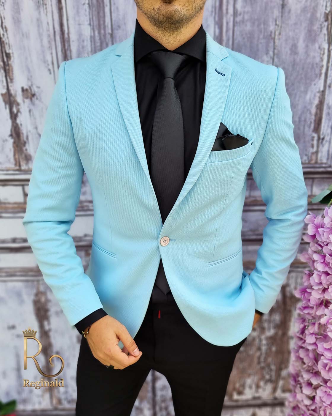 Sacou de barbati, Slim-Fit, light bleu - SC425
