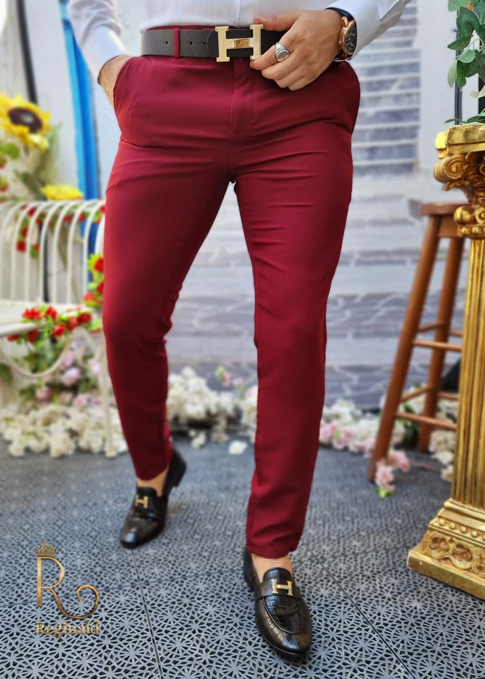 Pantaloni de barbati visinii, croiala slim-fit, elastici si conici - PN522