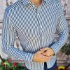 Camasa de barbati, Slim Fit, Alba cu dungi gri - CM477