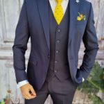 Men's Slim Fit Navy Blue Blazer and Vest - SC770