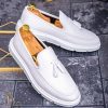 Mocasini casual de barbati, Albi, Talpa inalta alba – AD291