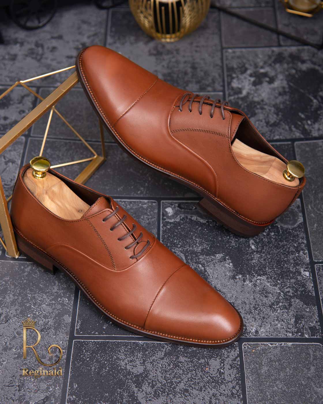 Pantofi de barbati, maro, din piele naturala - P1281