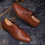 Pantofi de barbati, maro deschis, din piele naturala - P1282
