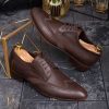 Pantofi de barbati, maro inchis, din piele naturala - P1287