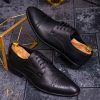 Pantofi de barbati, negri, din piele naturala - P1288