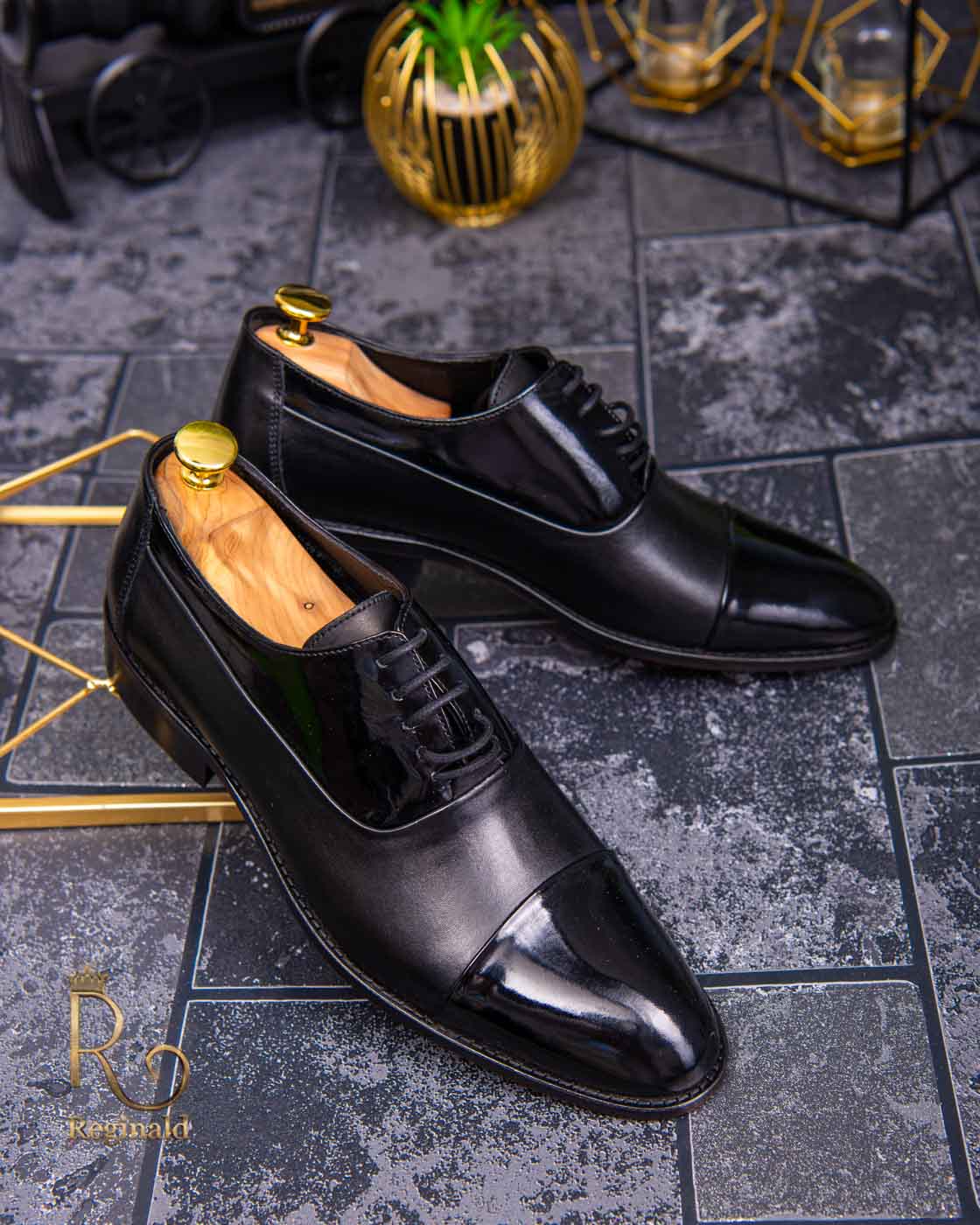 Pantofi de barbati, negri, din piele naturala - P1255